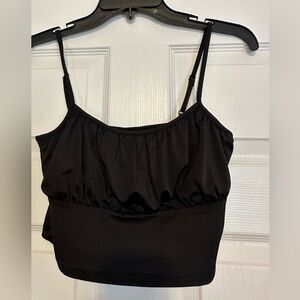 Black cropped tank top
